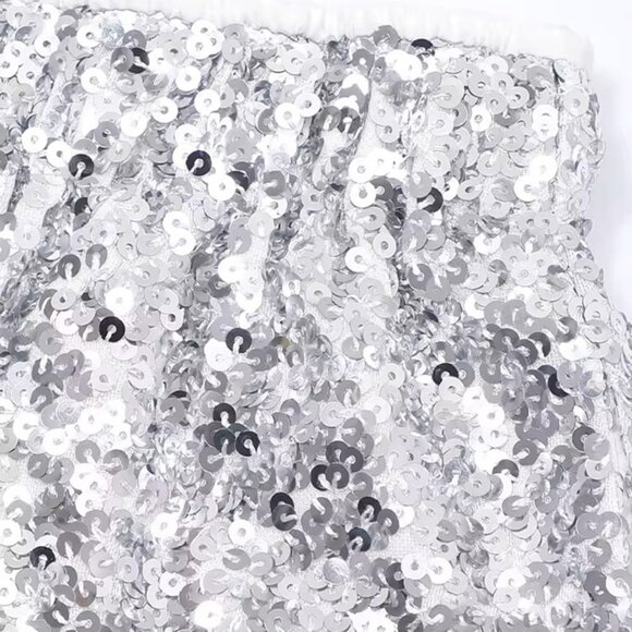 B.Sure Sequined High Waist Casual Shorts - Picture 4 of 4